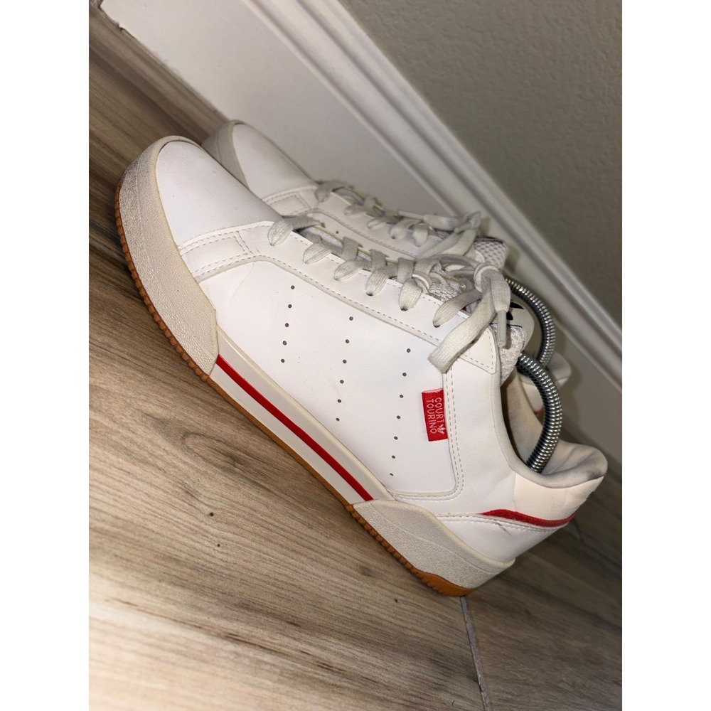 Adidas Men's Originals Court Tourino Shoes White/Vivid Red GX4378 Size 10.5